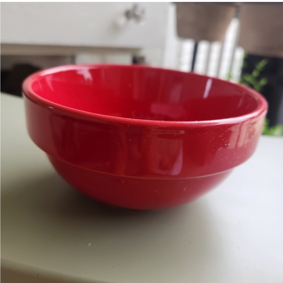 Retired Linden Street Stack it 4 piece set of red stoneware dishes - Picture 4 of 7